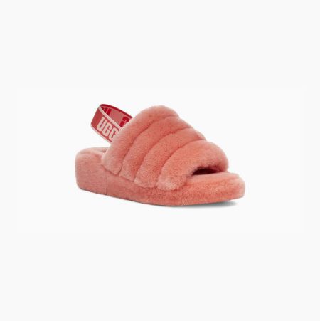 UGG Fluff Yeah Coral Slides for Women (KCBP49327)